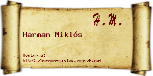 Harman Miklós névjegykártya
