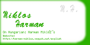 miklos harman business card